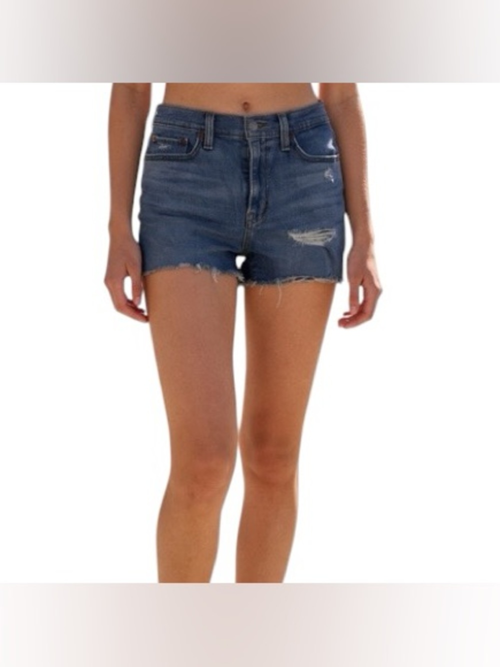Levi’s Blue High Rise Distressed Raw Hem Cutoff Denim Jean Shorts Size W29